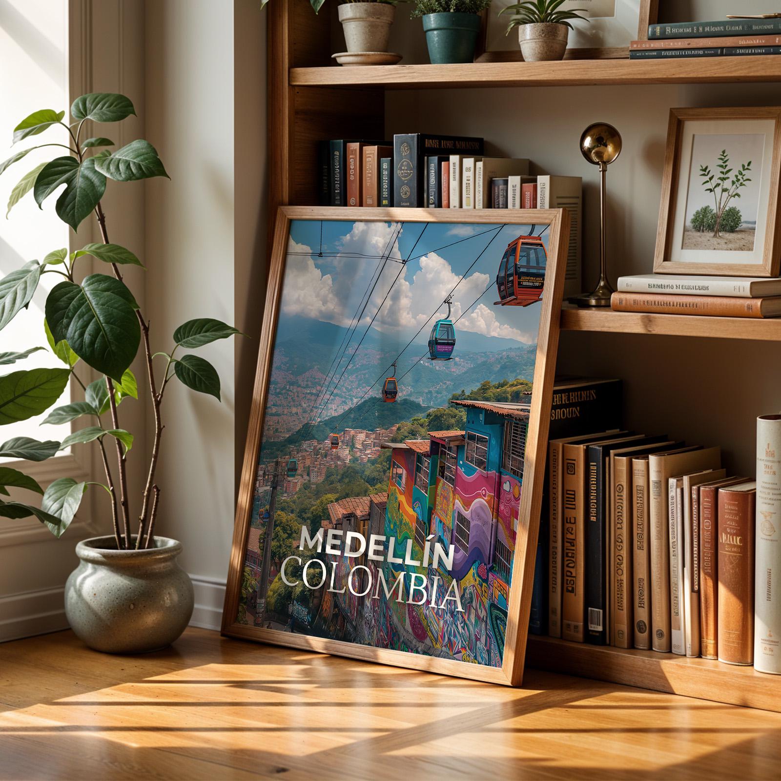 Medellín Colombia Street Art Print: Comuna 13 Cityscape (Digital Download)