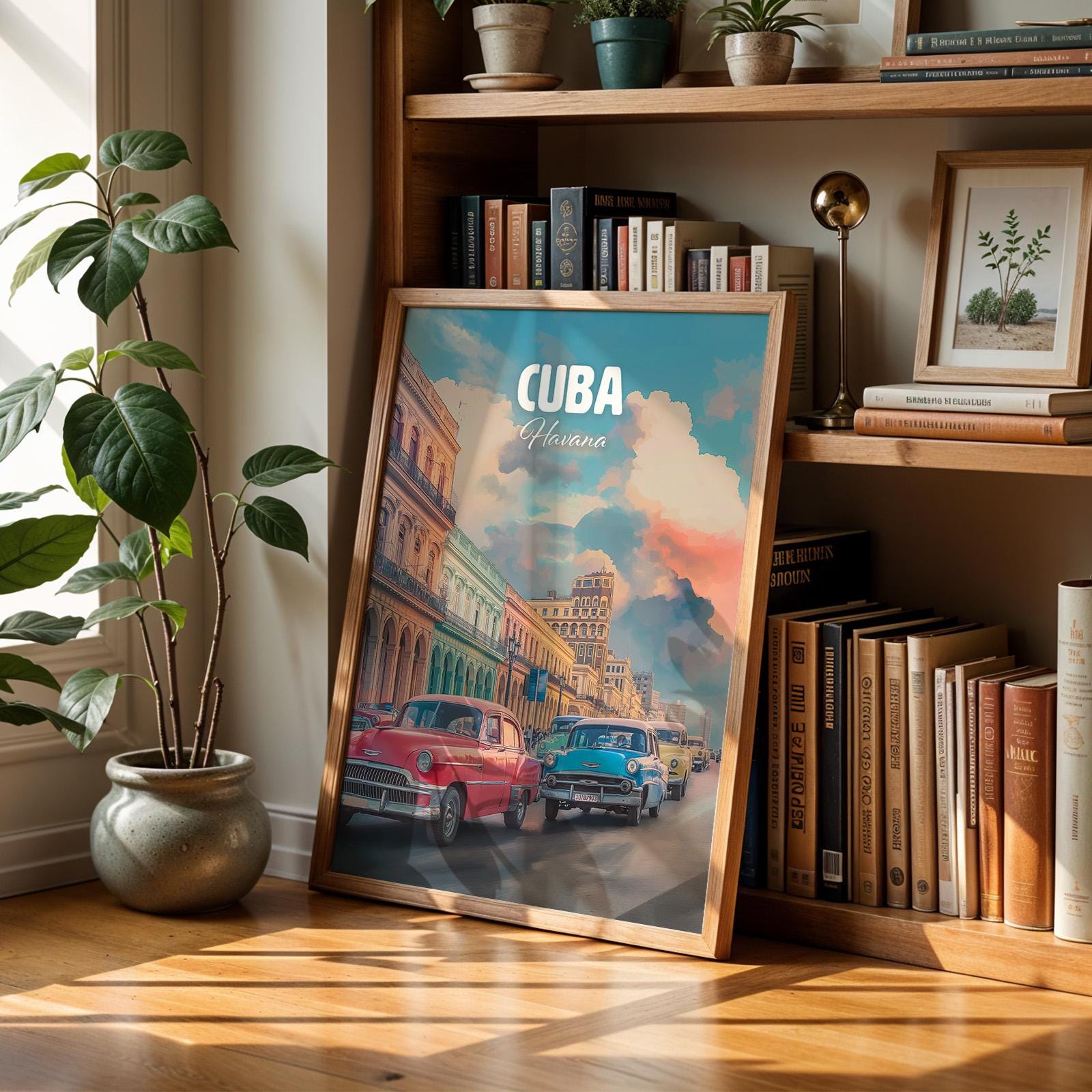 Vintage Havana Cuba Print: Colorful Cityscape Wall Art (Digital Download