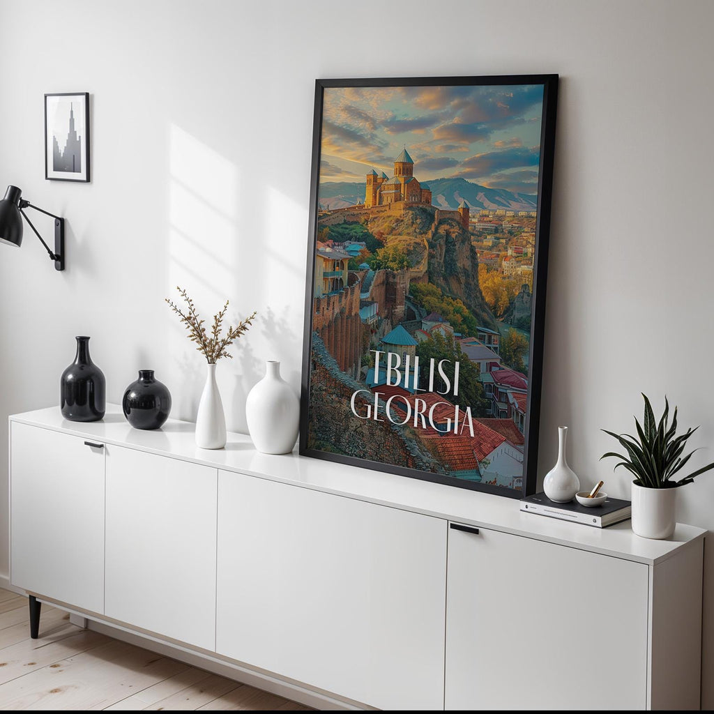 Tbilisi Georgia Cityscape Print: Narikala Fortress Travel Poster (Digital Download