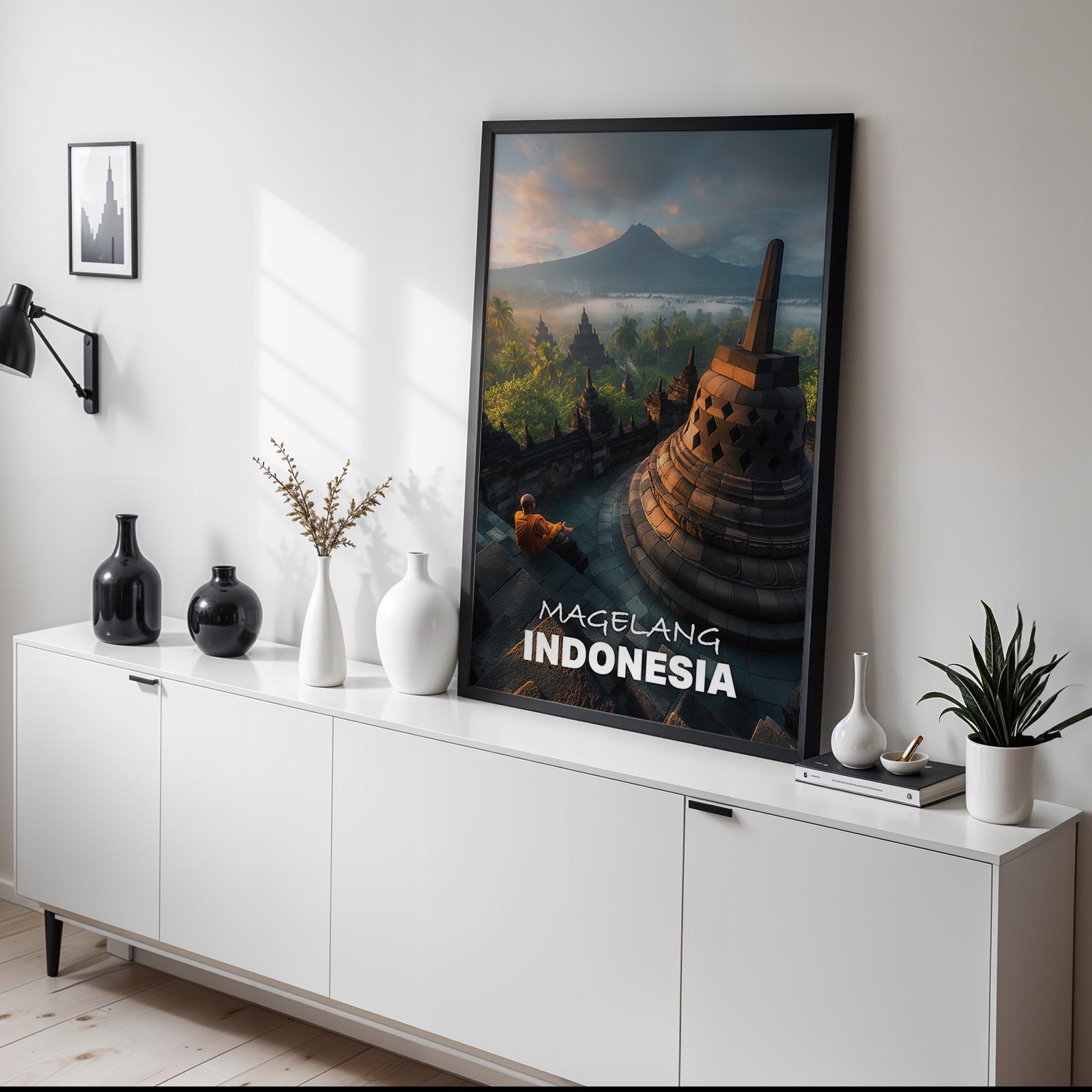 Borobudur Temple Print: Vibrant Indonesia Cityscape Wall Art (Digital Download)