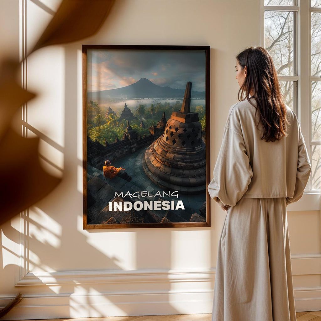 Borobudur Temple Print: Vibrant Indonesia Cityscape Wall Art (Digital Download)