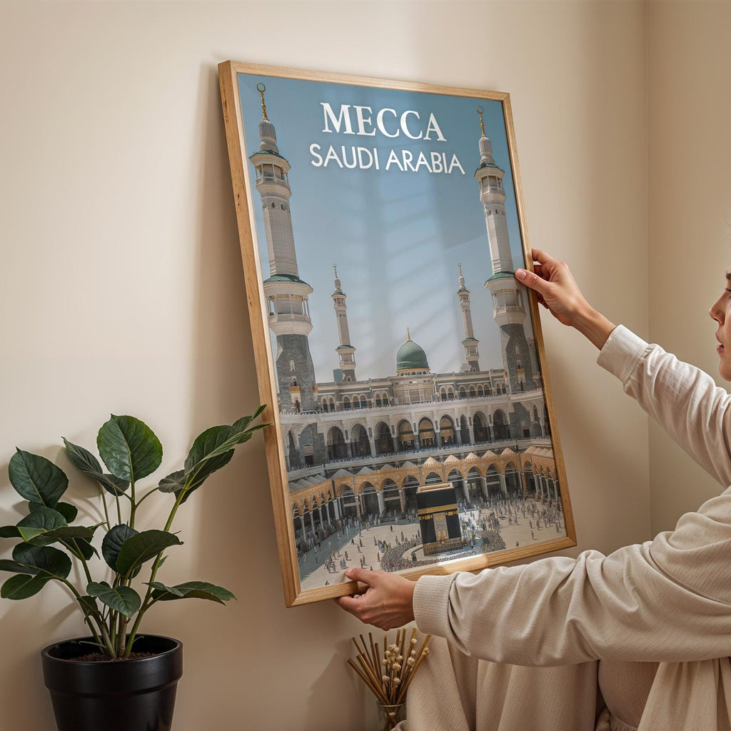 Mecca Grand Mosque Print: Vibrant Saudi Arabia Cityscape (Digital Download)