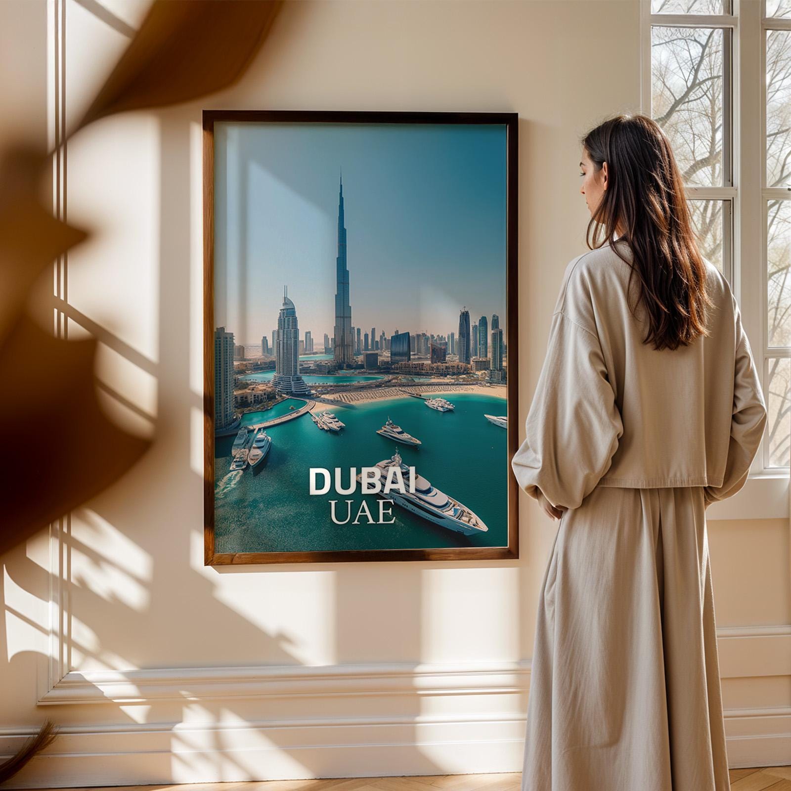 Dubai Burj Khalifa Print: UAE Desert Cityscape Wall Art (Digital Download)