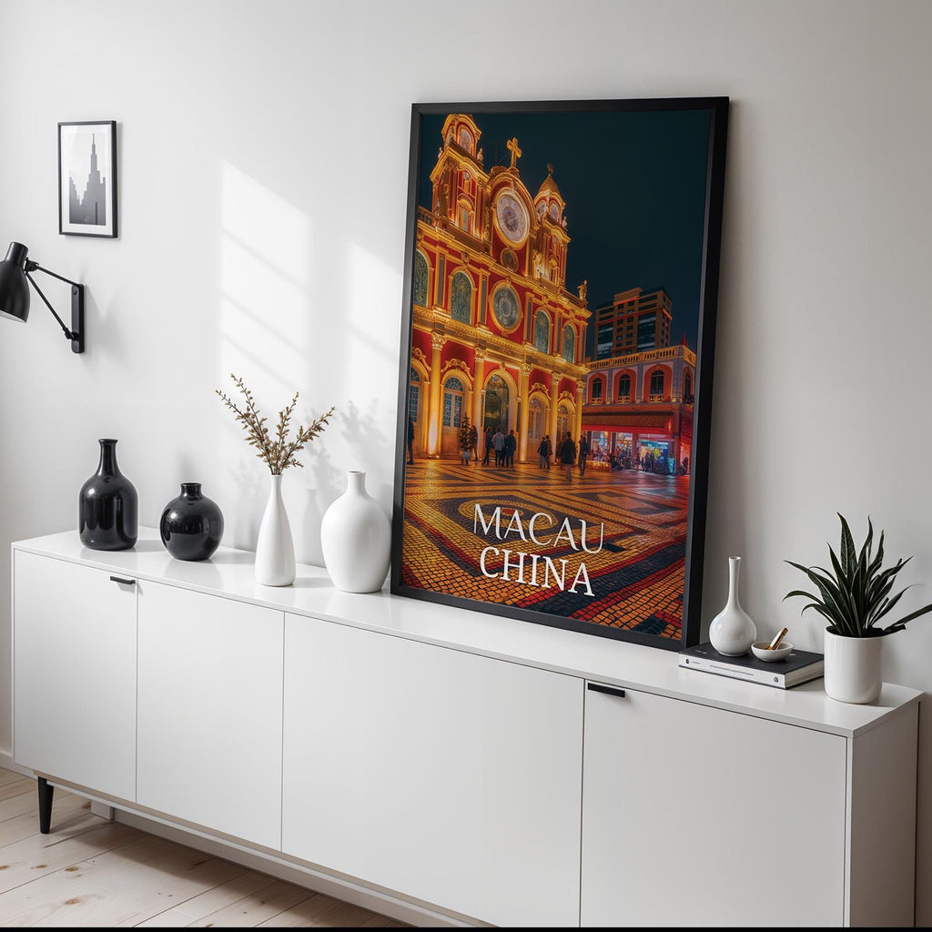 Macau China Ruins Print: Vibrant Cityscape Wall Art (Digital Download)