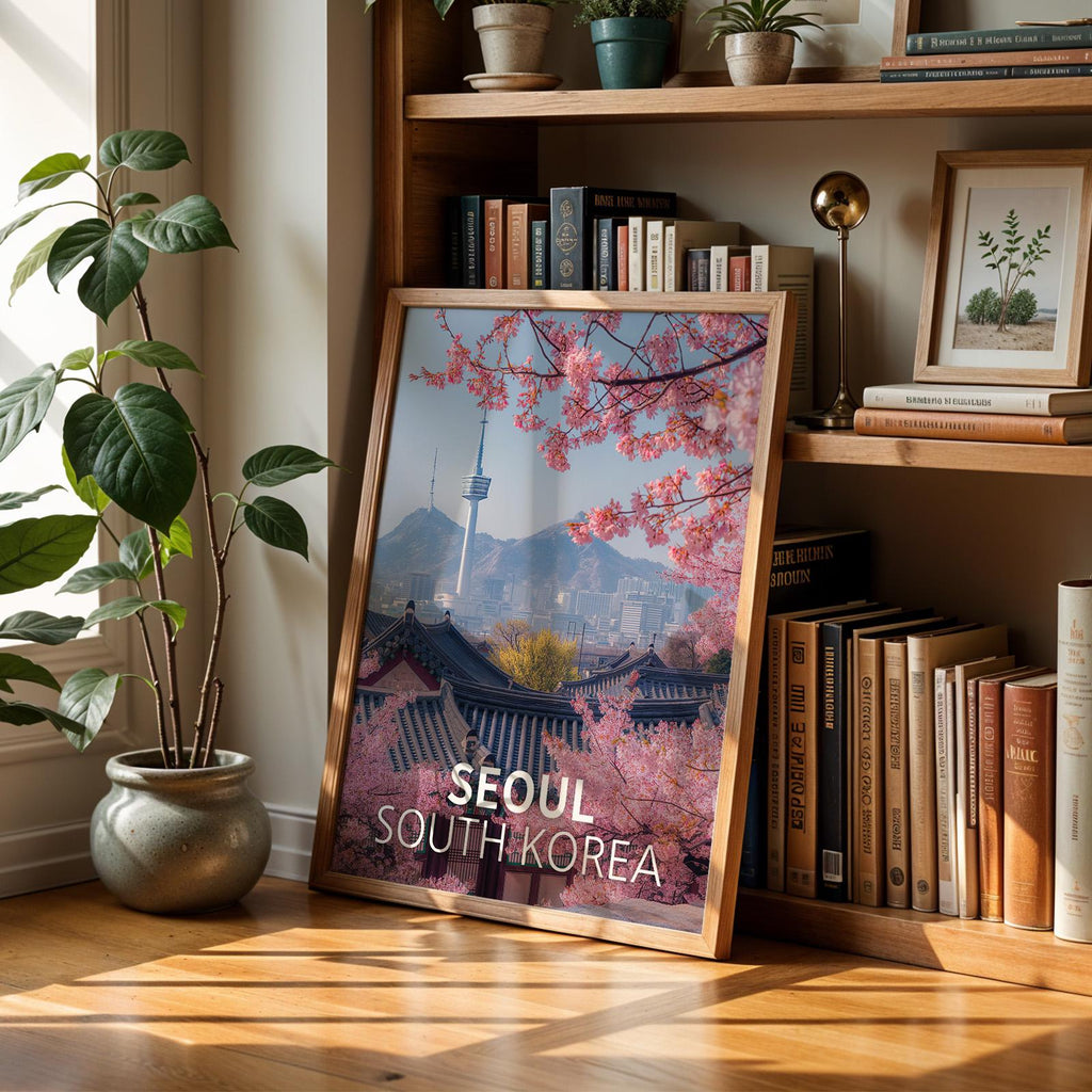 Seoul Palace Cityscape Art Print: Vibrant South Korea Travel Poster (Digital Download)
