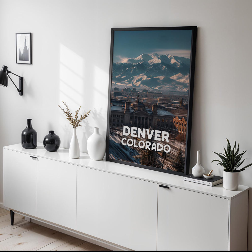 Denver Union Station Print: Colorado Mountain Cityscape Wall Art (Digital Download)