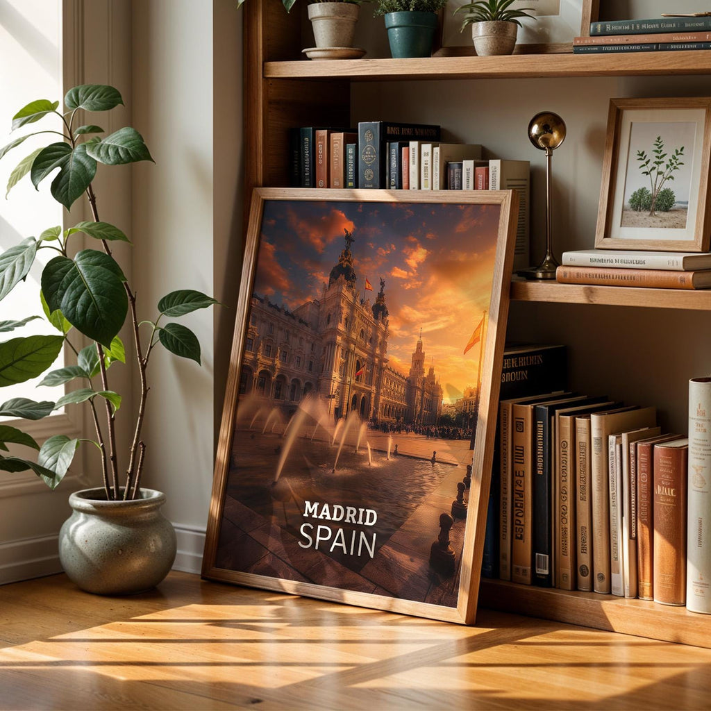 Madrid Royal Palace Cityscape Print: Vibrant Spain Wall Art (Digital Download)