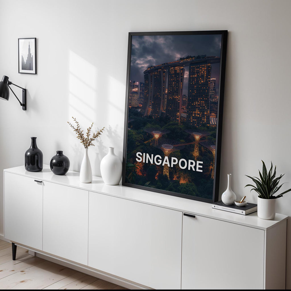 Singapore Marina Bay Gardens Print: Vibrant Cityscape Wall Art (Digital Download)