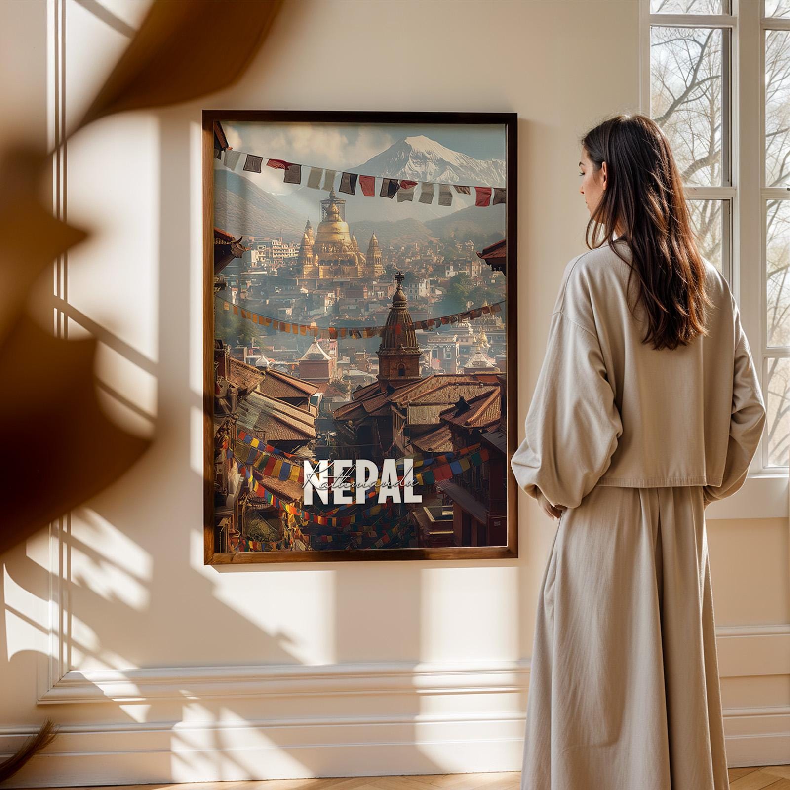 Kathmandu Nepal Temple Print: Vibrant Mountain Wall Art (Digital Download