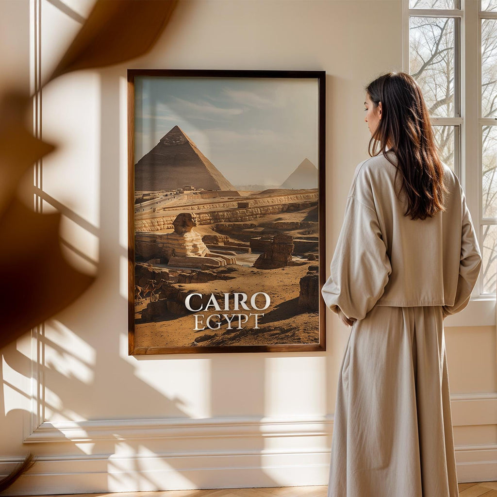 Cairo Egypt Pyramids Print: Vibrant Giza Cityscape Wall Art (Digital Download)