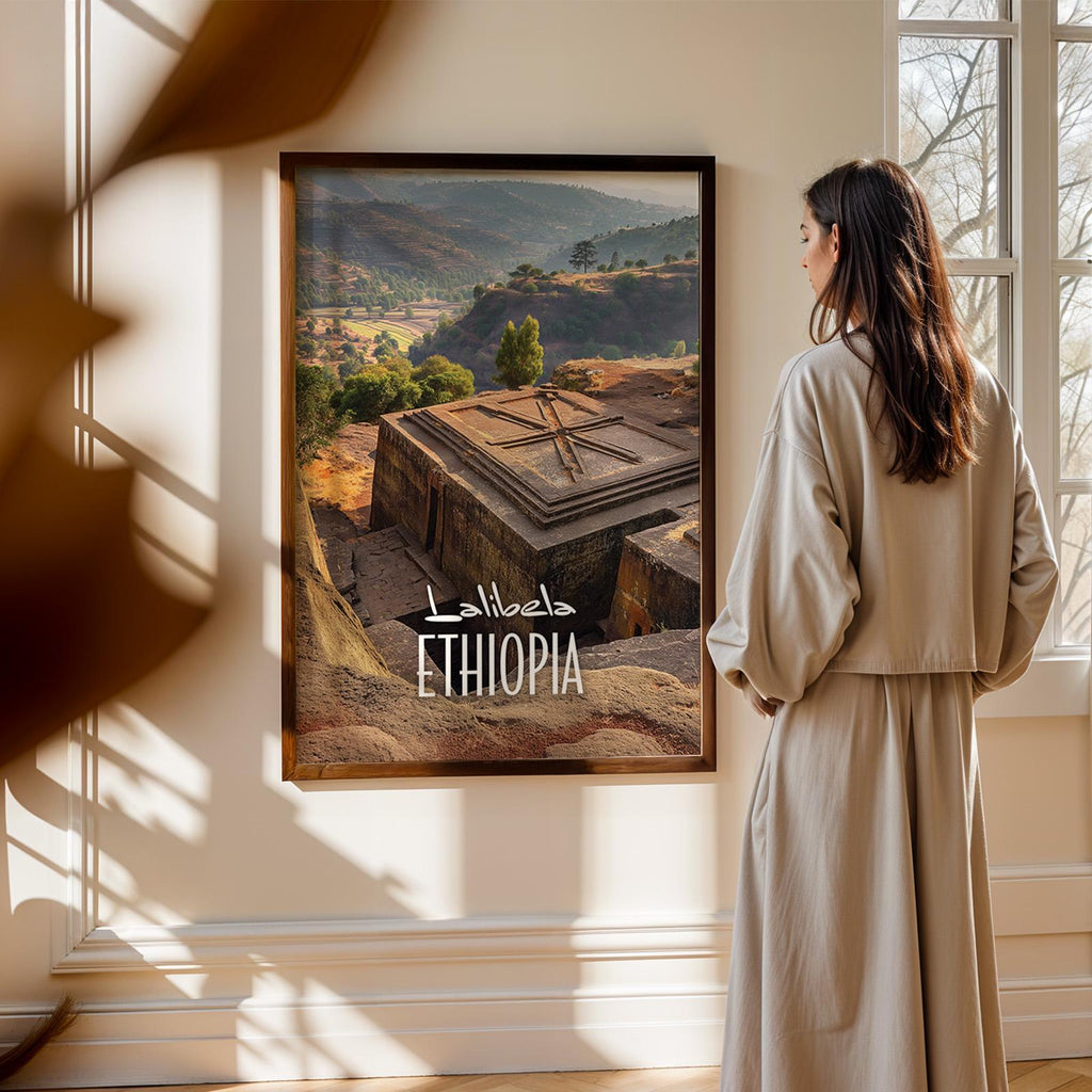 Lalibela Ethiopia Churches Print: Vibrant Landscape Wall Art (Digital Download