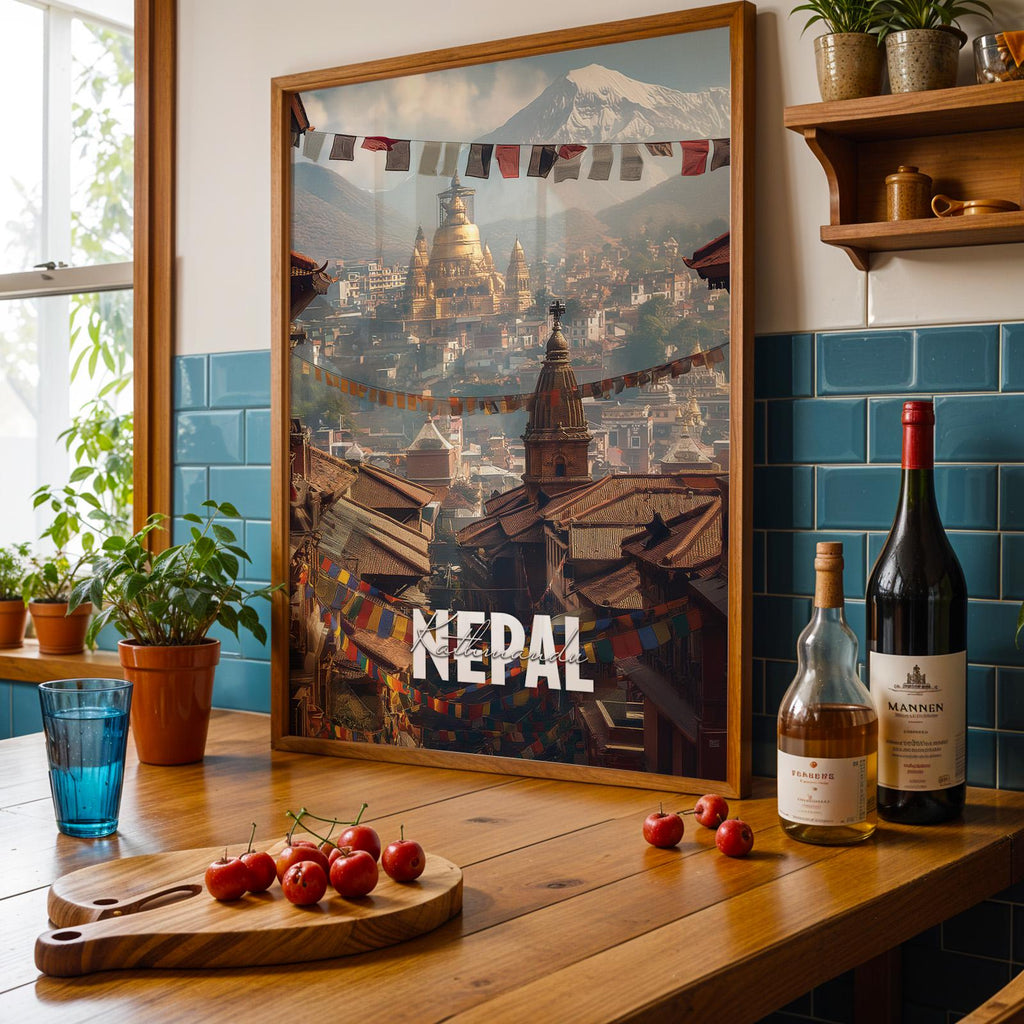 Kathmandu Nepal Temple Print: Vibrant Mountain Wall Art (Digital Download