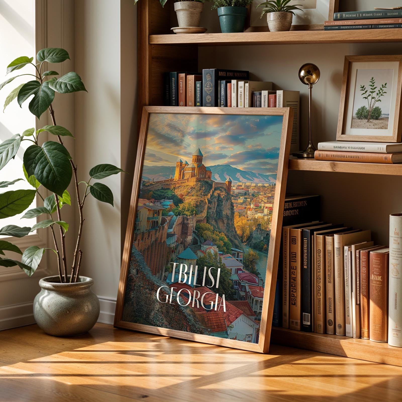 Tbilisi Georgia Cityscape Print: Narikala Fortress Travel Poster (Digital Download