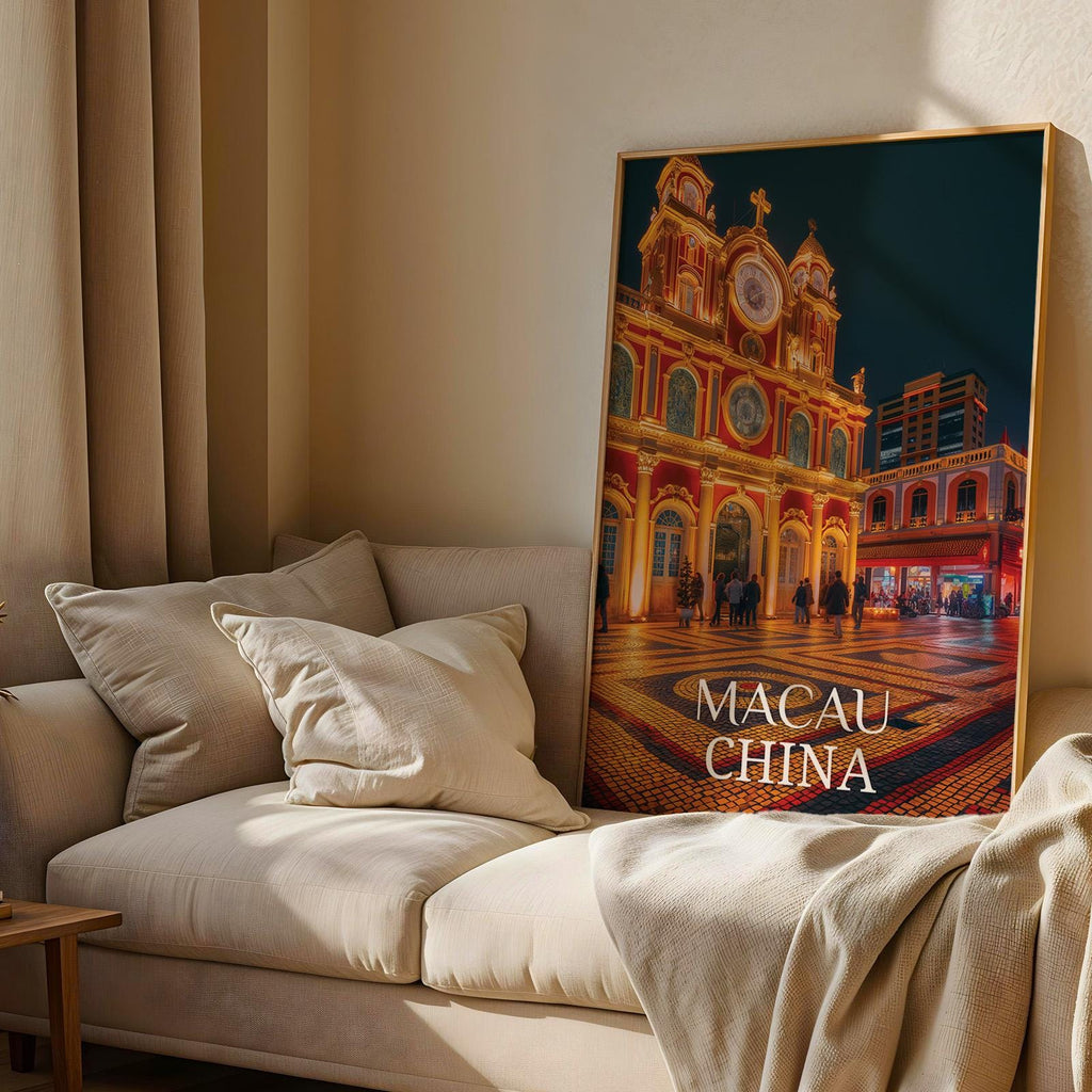 Macau China Ruins Print: Vibrant Cityscape Wall Art (Digital Download)