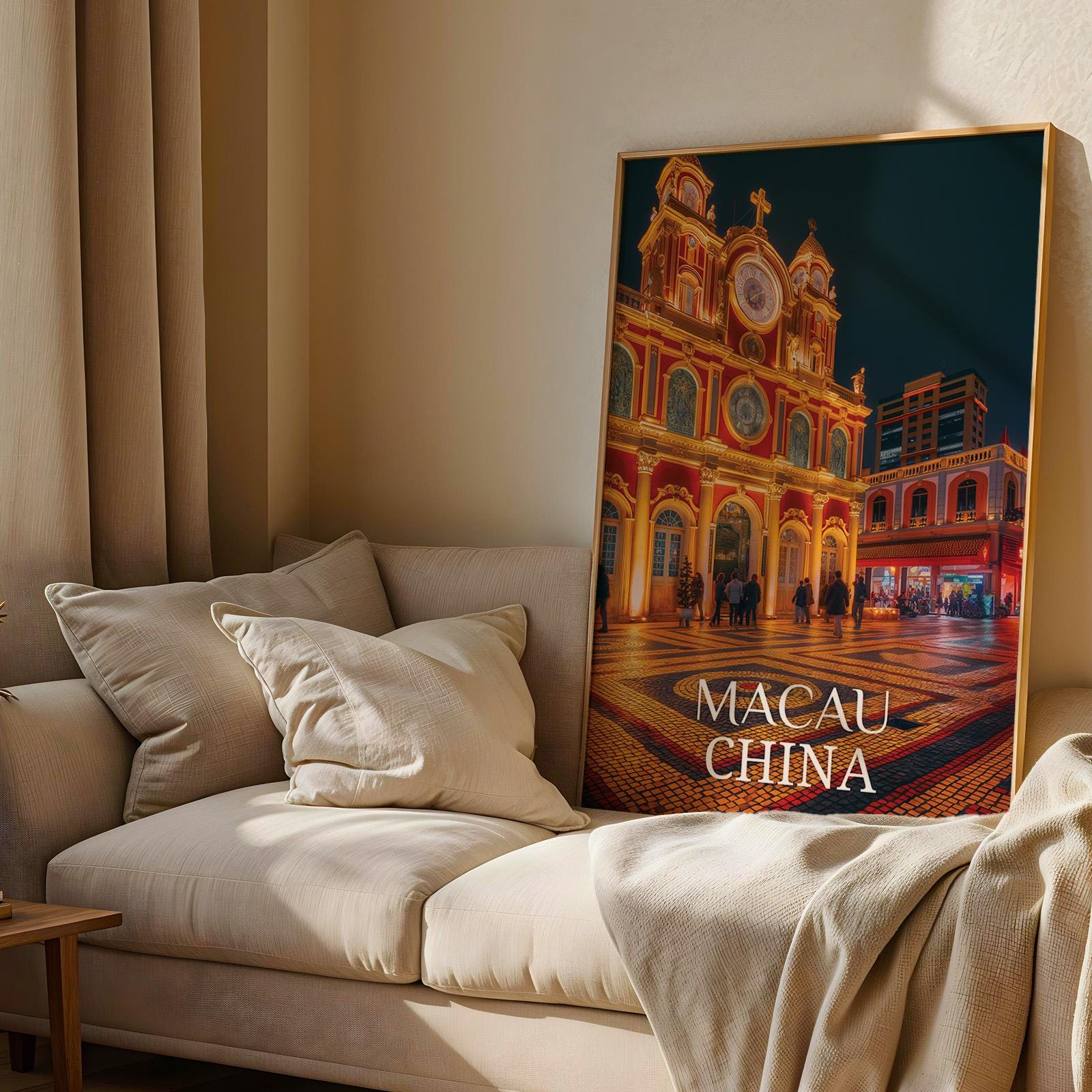 Macau China Ruins Print: Vibrant Cityscape Wall Art (Digital Download)