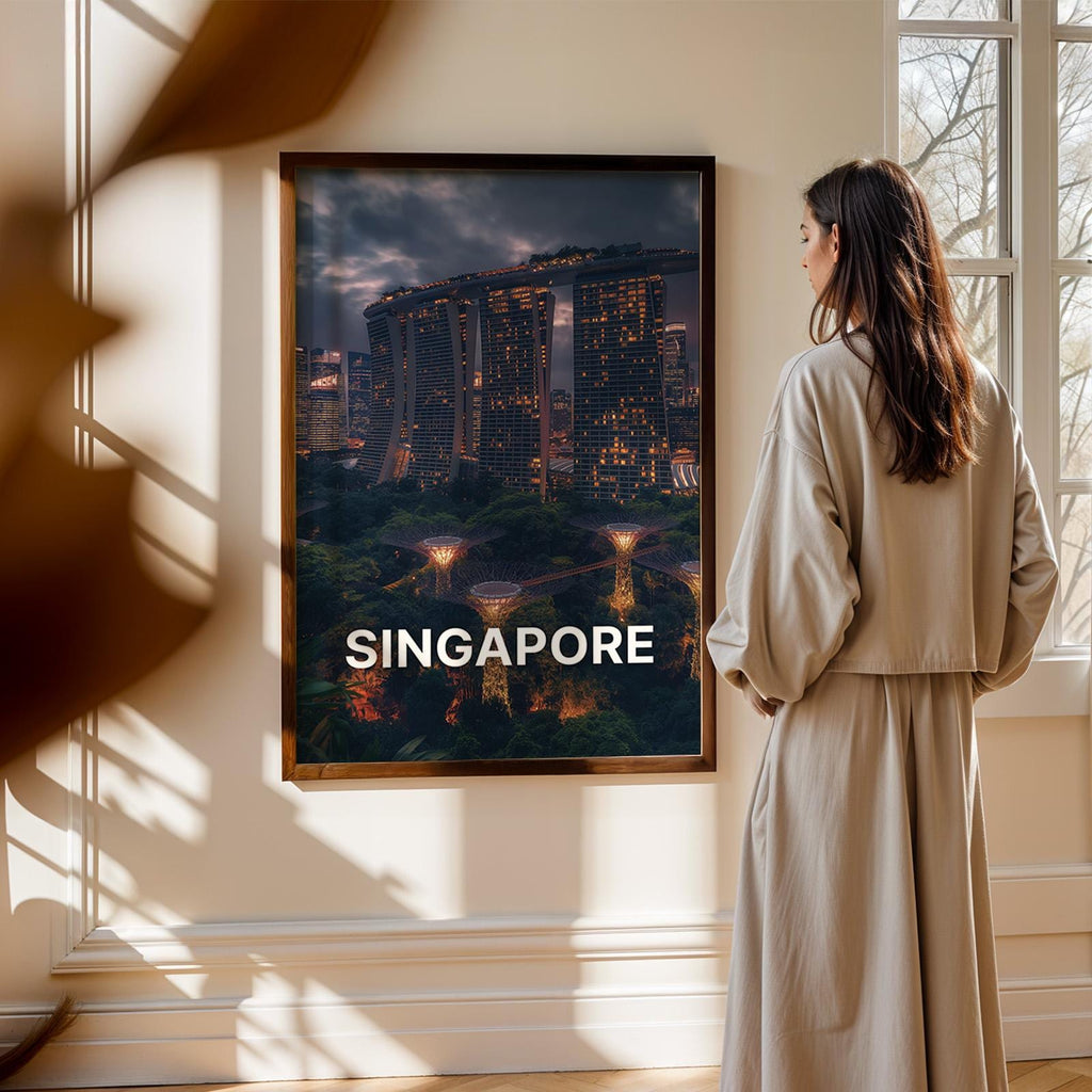 Singapore Marina Bay Gardens Print: Vibrant Cityscape Wall Art (Digital Download)