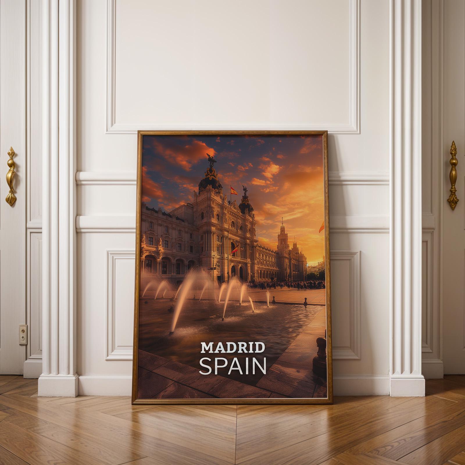 Madrid Royal Palace Cityscape Print: Vibrant Spain Wall Art (Digital Download)