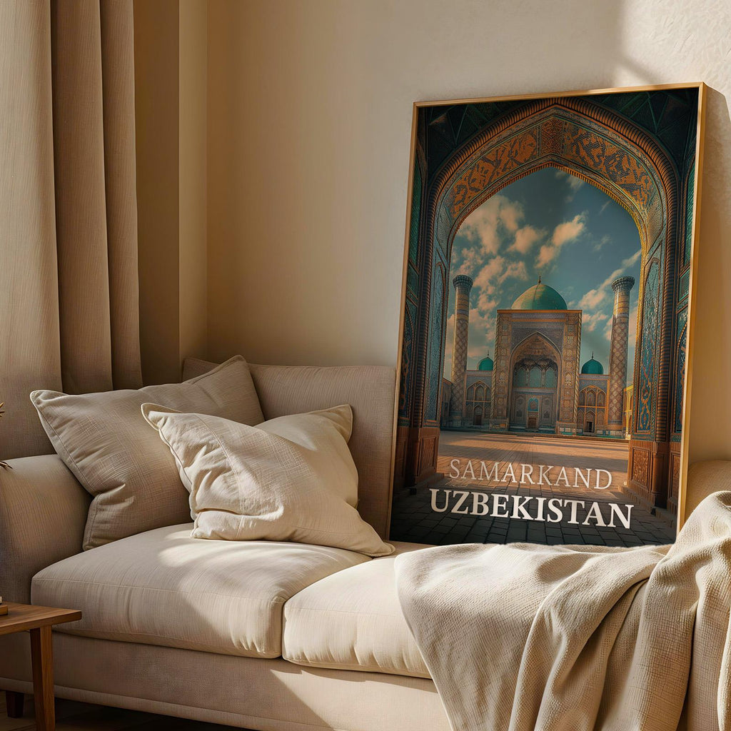Samarkand Uzbekistan Print: Registan Square Cityscape Wall Art (Digital Download