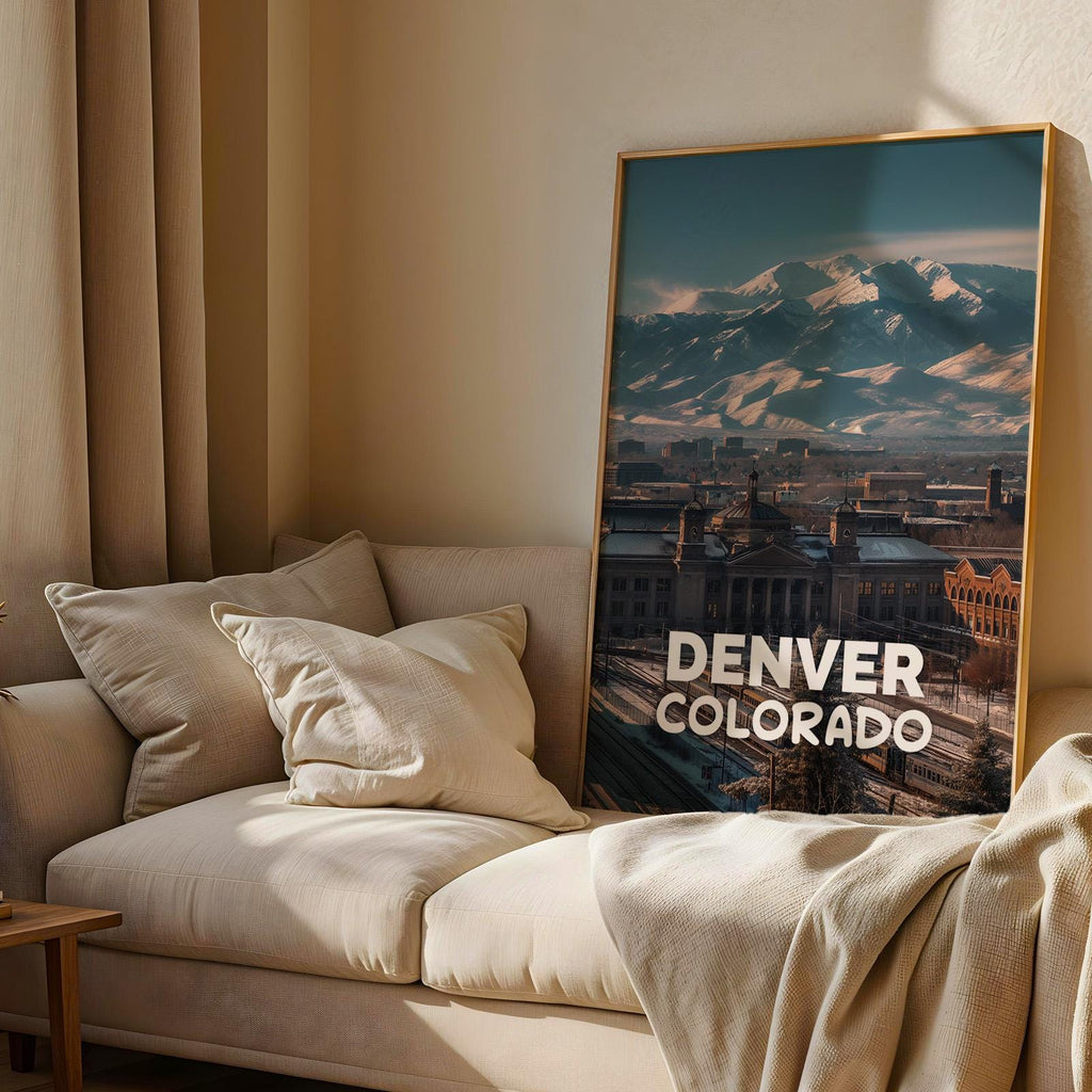 Denver Union Station Print: Colorado Mountain Cityscape Wall Art (Digital Download)