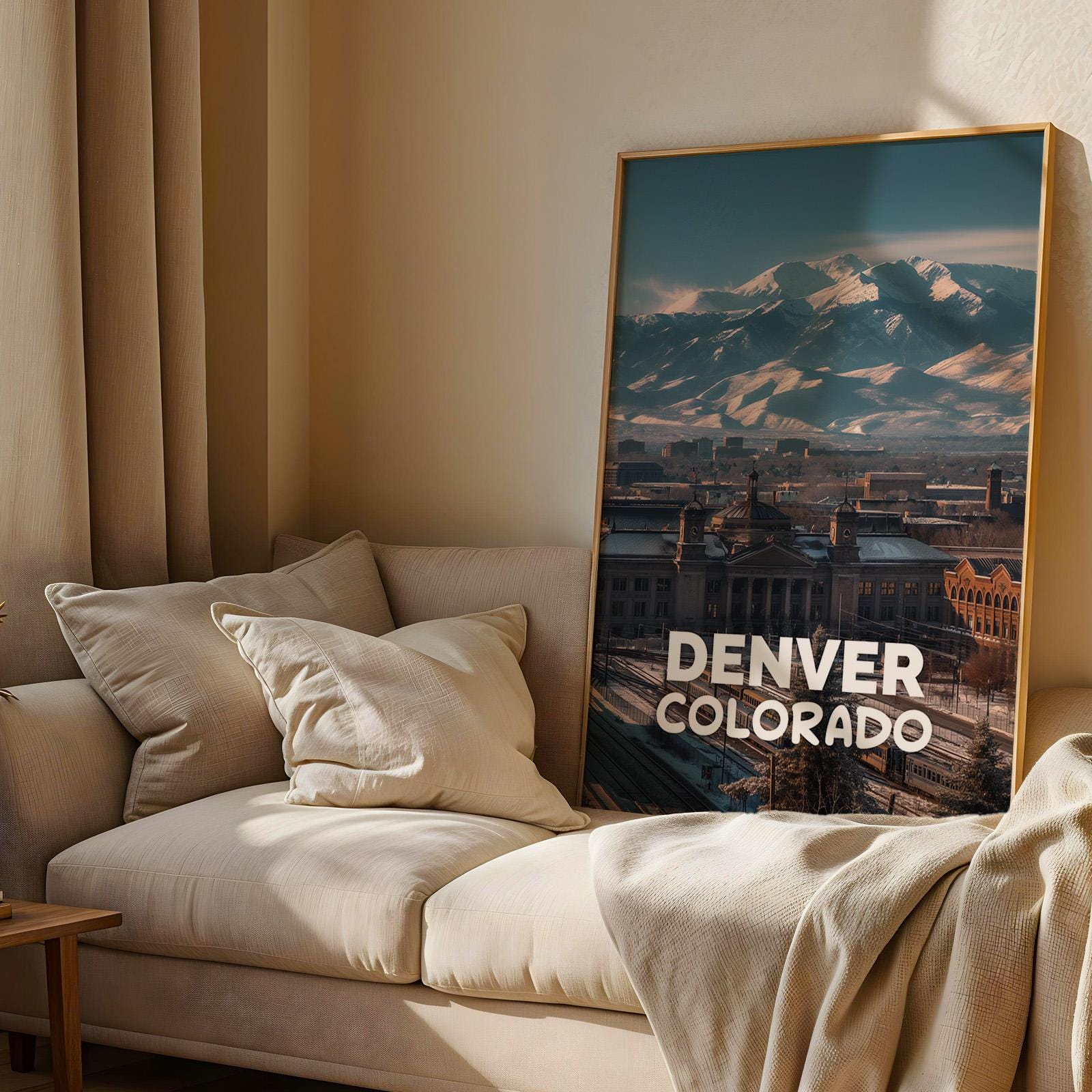 Denver Union Station Print: Colorado Mountain Cityscape Wall Art (Digital Download)