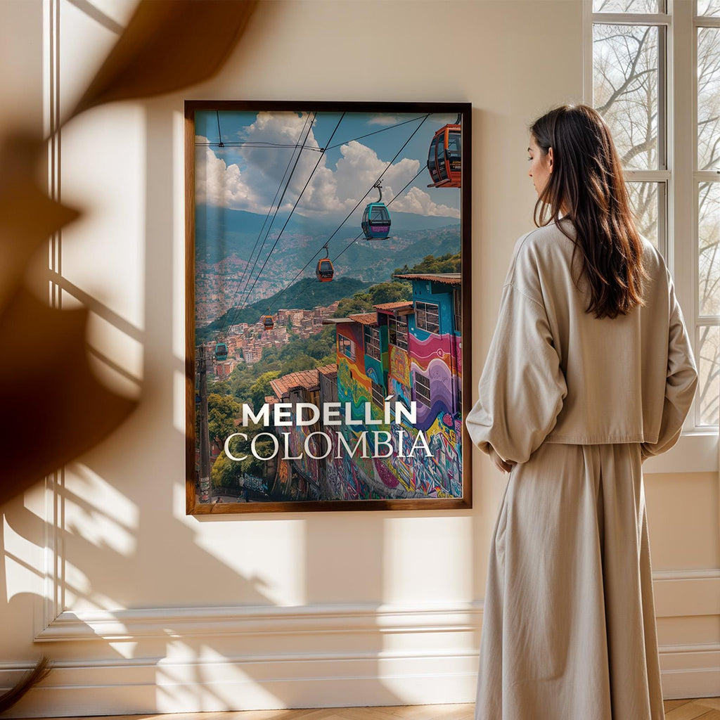 Medellín Colombia Street Art Print: Comuna 13 Cityscape (Digital Download)