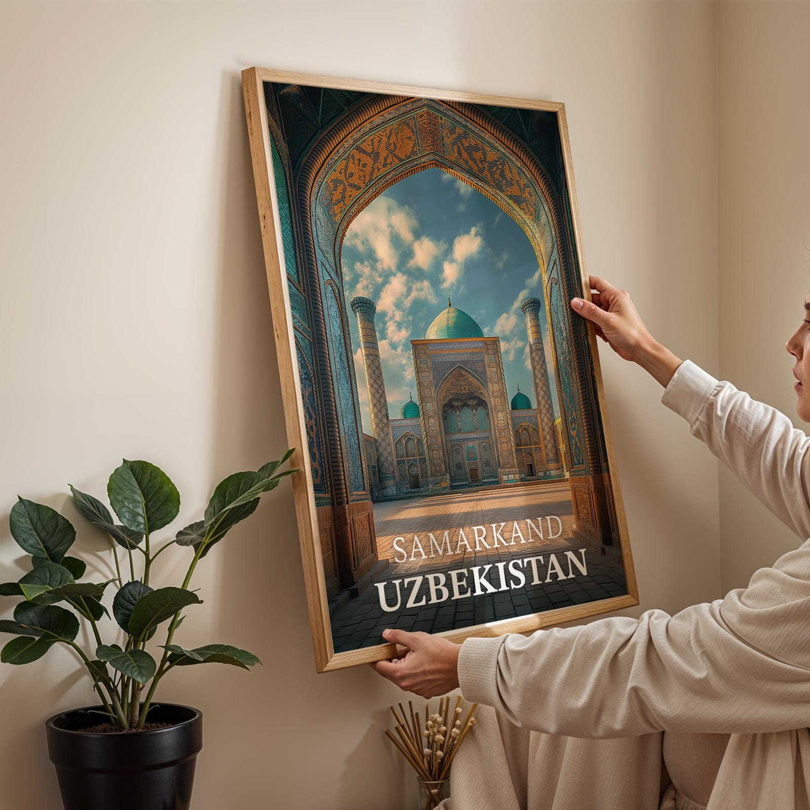 Samarkand Uzbekistan Print: Registan Square Cityscape Wall Art (Digital Download