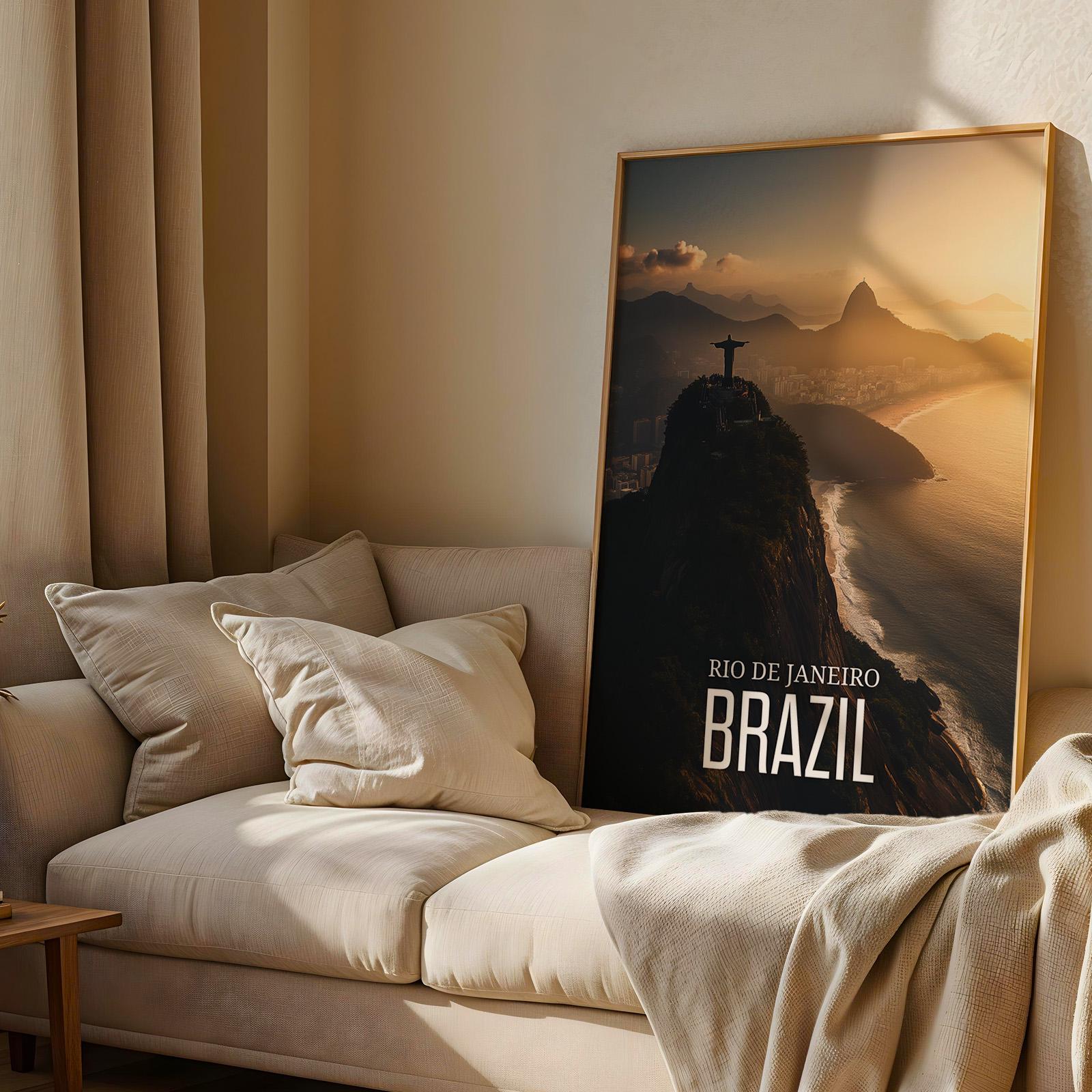 Rio de Janeiro Print: Christ the Redeemer, Brazil Harbor (Digital Download)