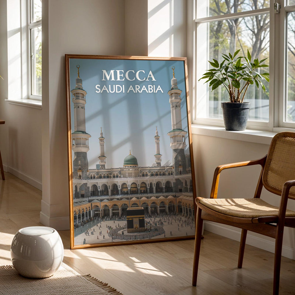 Mecca Grand Mosque Print: Vibrant Saudi Arabia Cityscape (Digital Download)