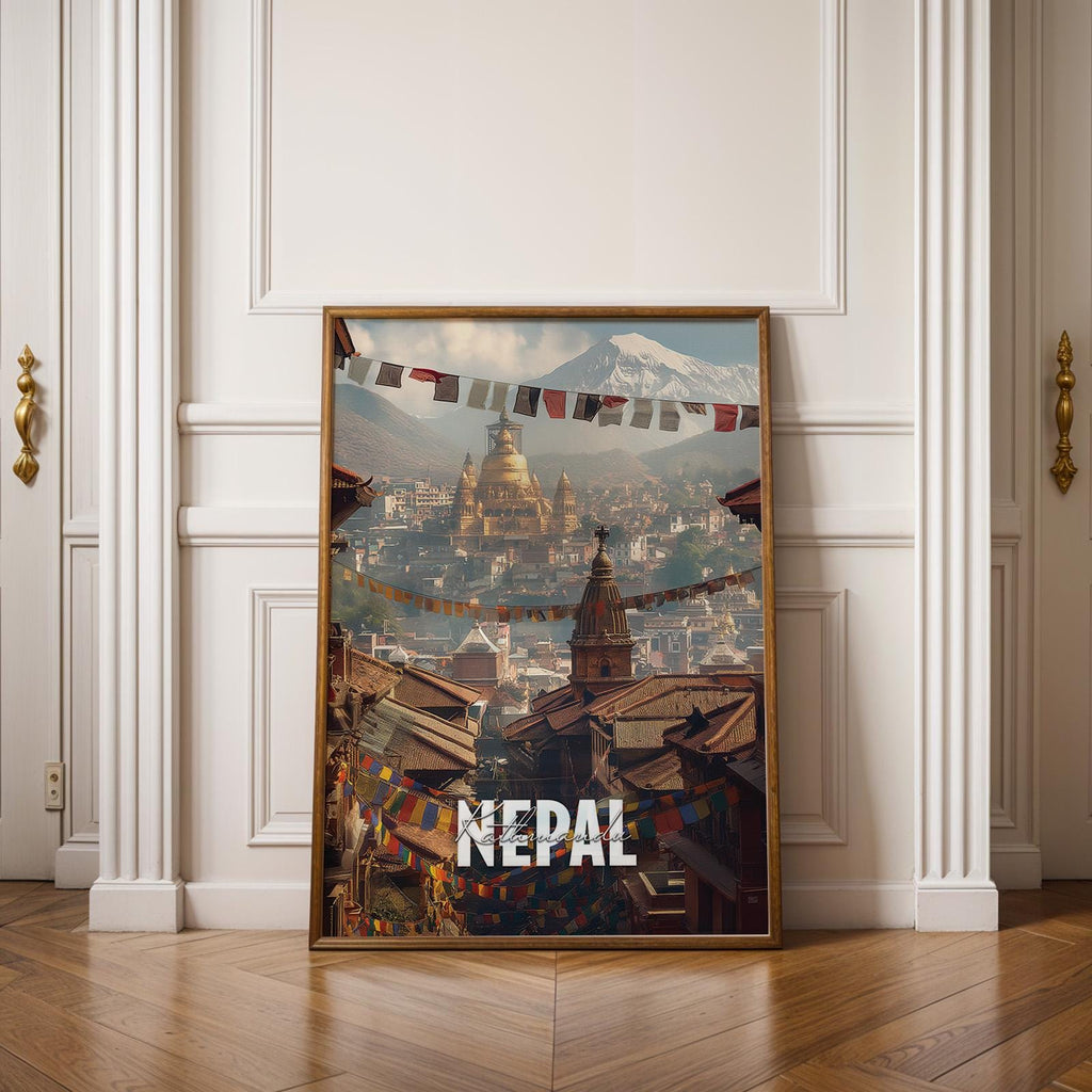 Kathmandu Nepal Temple Print: Vibrant Mountain Wall Art (Digital Download