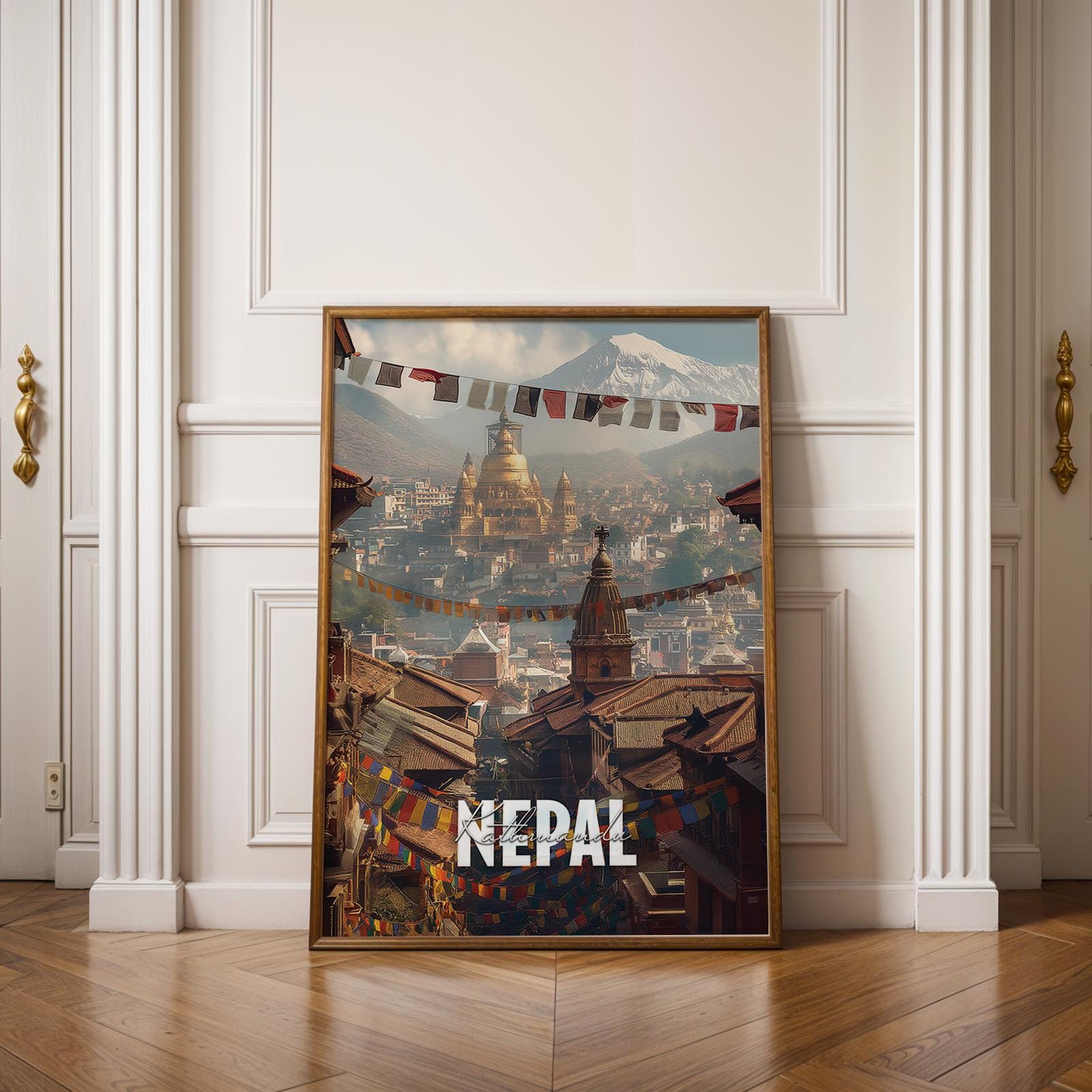 Kathmandu Nepal Temple Print: Vibrant Mountain Wall Art (Digital Download