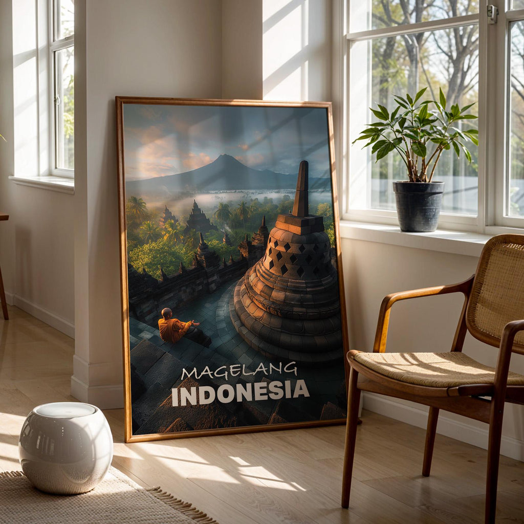 Borobudur Temple Print: Vibrant Indonesia Cityscape Wall Art (Digital Download)