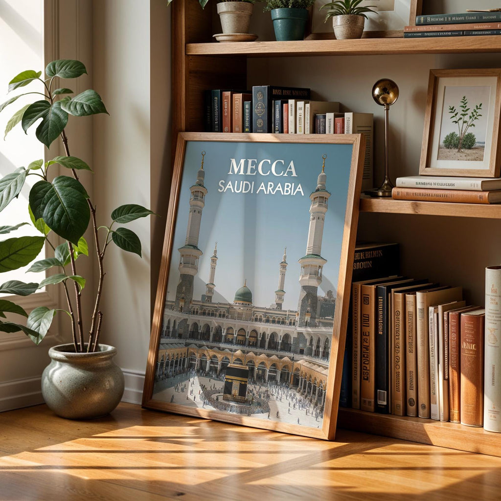 Mecca Grand Mosque Print: Vibrant Saudi Arabia Cityscape (Digital Download)
