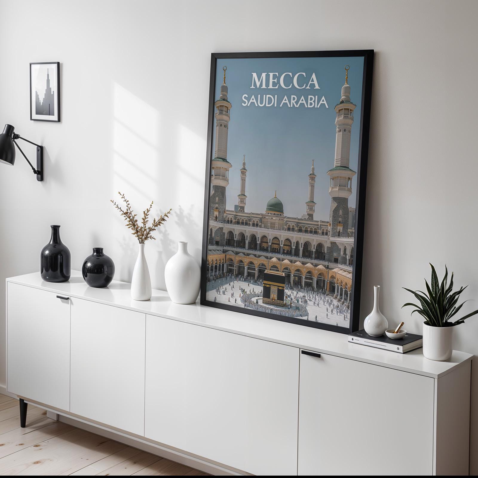Mecca Grand Mosque Print: Vibrant Saudi Arabia Cityscape (Digital Download)