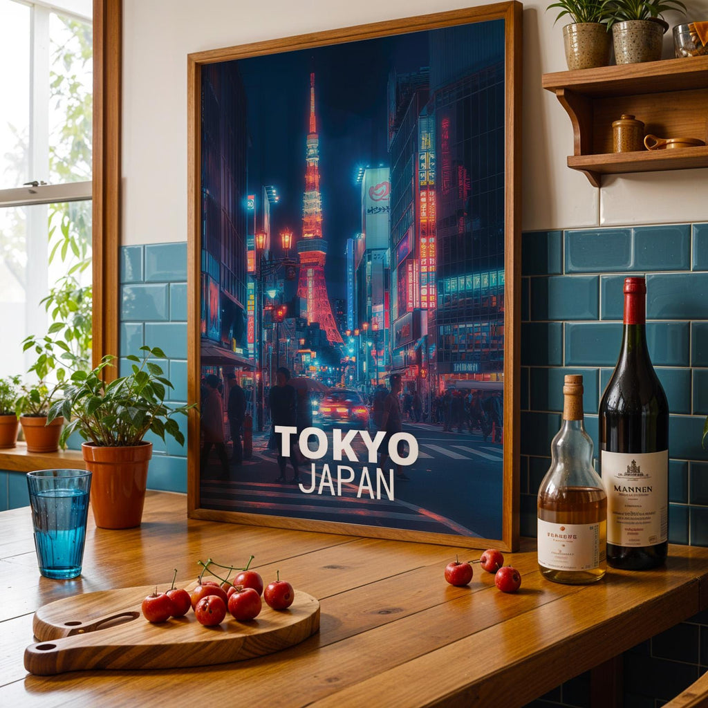 Tokyo Shibuya Neon Cityscape Print: Vibrant Japan Wall Art (Digital Download)