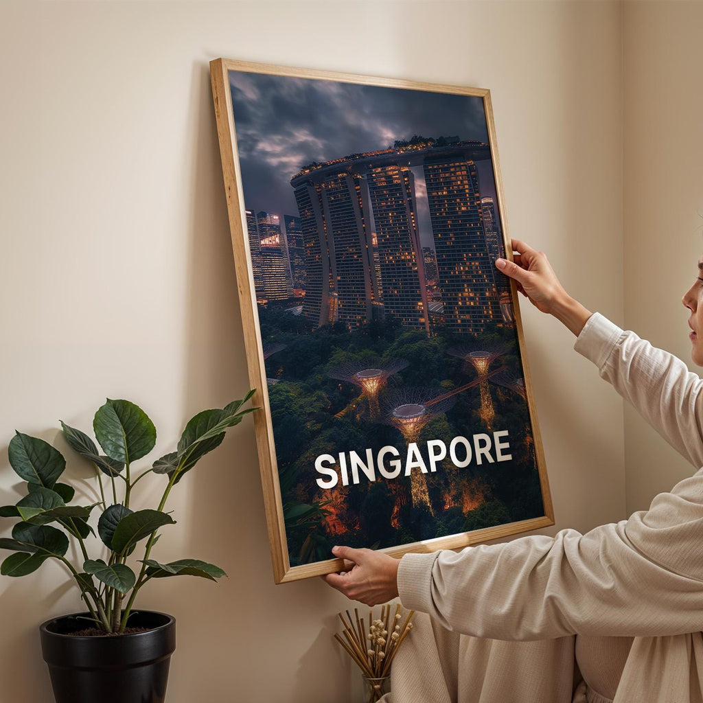 Singapore Marina Bay Gardens Print: Vibrant Cityscape Wall Art (Digital Download)