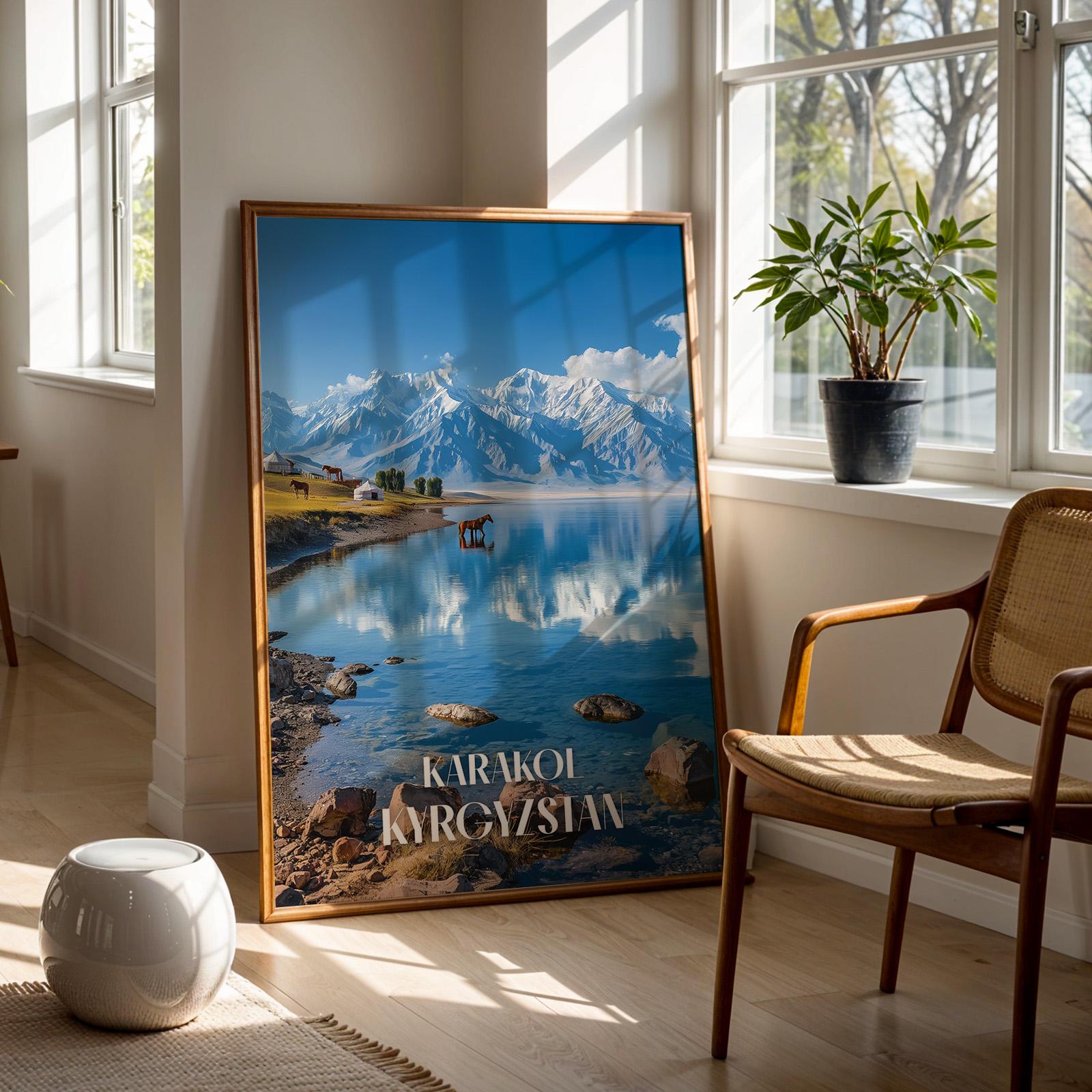 Kyrgyzstan Landscape Print: Issyk-Kul Lake, Karakol (Digital Download)