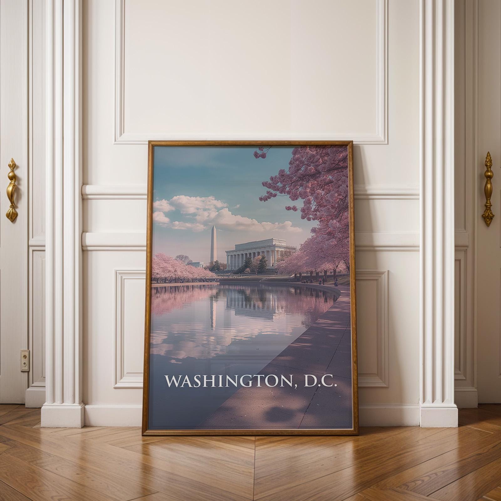 Lincoln Memorial Print: Washington DC Wall Art - Patriotic Travel Poster (Digital Download)