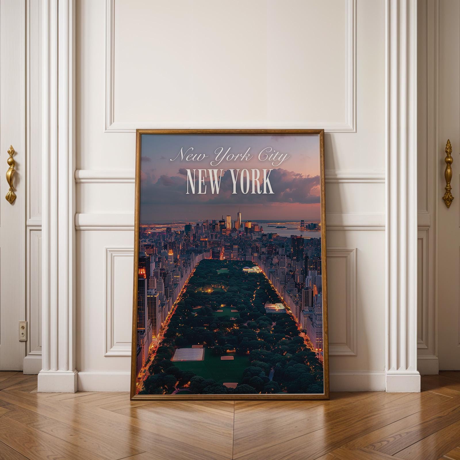 New York City Skyline Sunset Print: Central Park View (Digital Download)