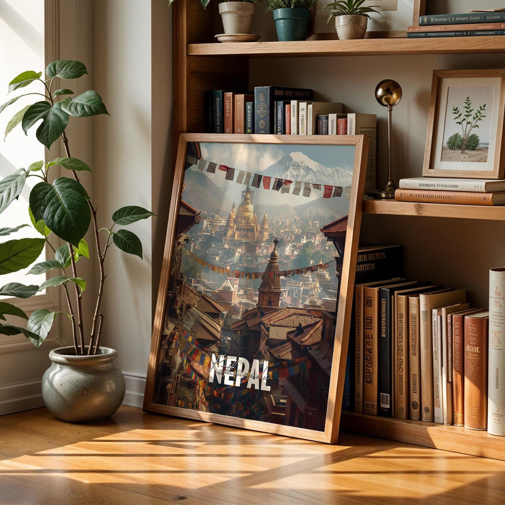 Kathmandu Nepal Temple Print: Vibrant Mountain Wall Art (Digital Download