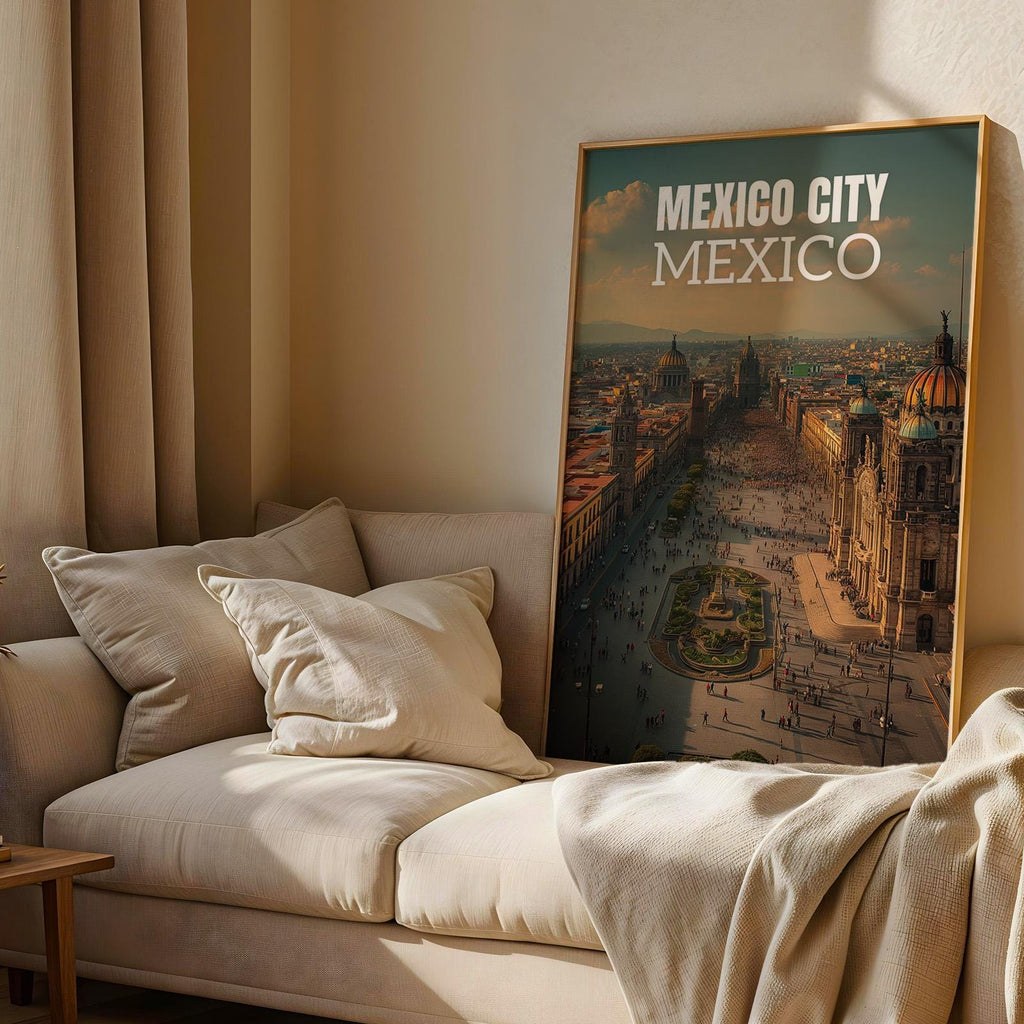 Mexico City Zócalo Palace Print: Vibrant Cityscape Wall Art (Digital Download)