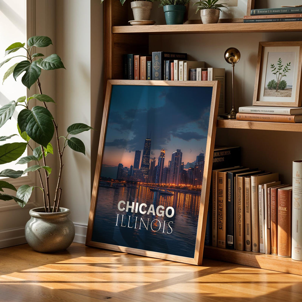 Chicago Skyline Print: Vibrant Lake Michigan Wall Art (Digital Download)