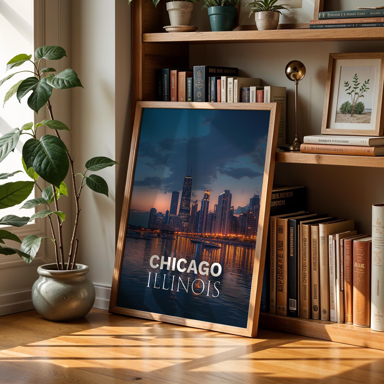 Chicago Skyline Print: Vibrant Lake Michigan Wall Art (Digital Download)