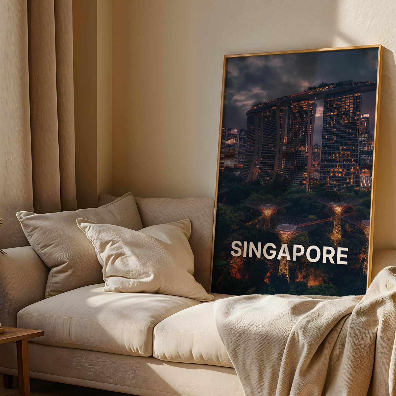 Singapore Marina Bay Gardens Print: Vibrant Cityscape Wall Art (Digital Download)