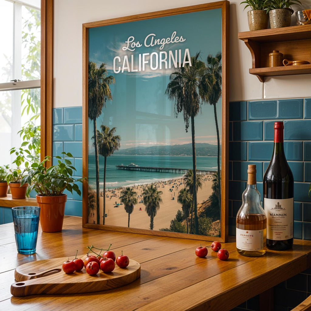 Los Angeles Sunset Cityscape Print: Vibrant California Wall Art (Digital Download)