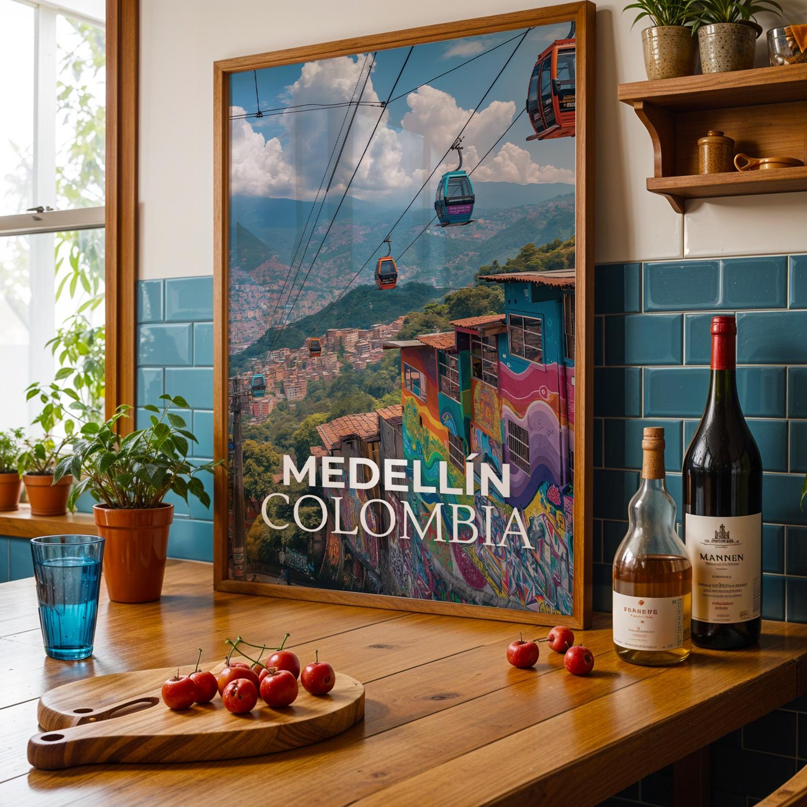 Medellín Colombia Street Art Print: Comuna 13 Cityscape (Digital Download)