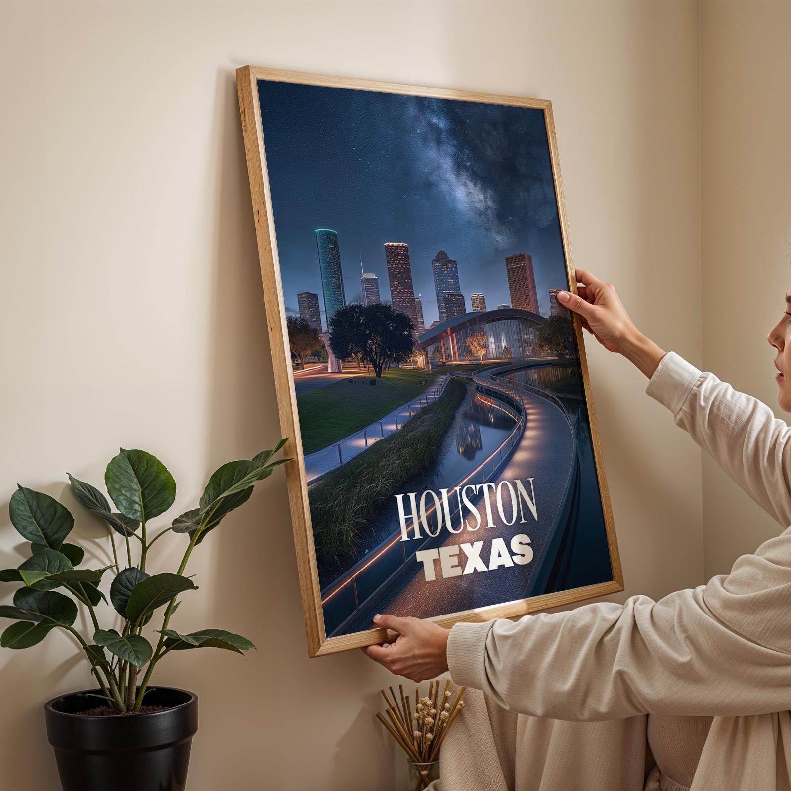 Houston Space Center Skyline Print: Vibrant Texas Wall Art (Digital Download)