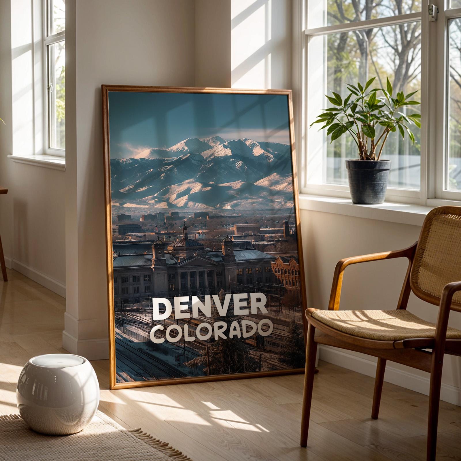 Denver Union Station Print: Colorado Mountain Cityscape Wall Art (Digital Download)