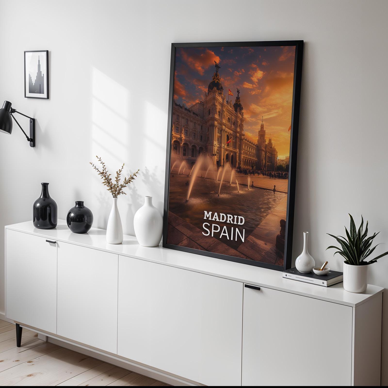 Madrid Royal Palace Cityscape Print: Vibrant Spain Wall Art (Digital Download)