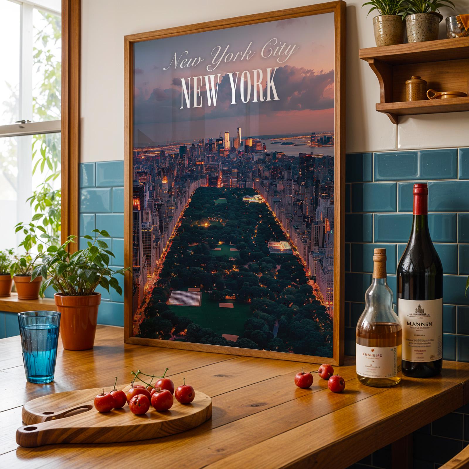 New York City Skyline Sunset Print: Central Park View (Digital Download)