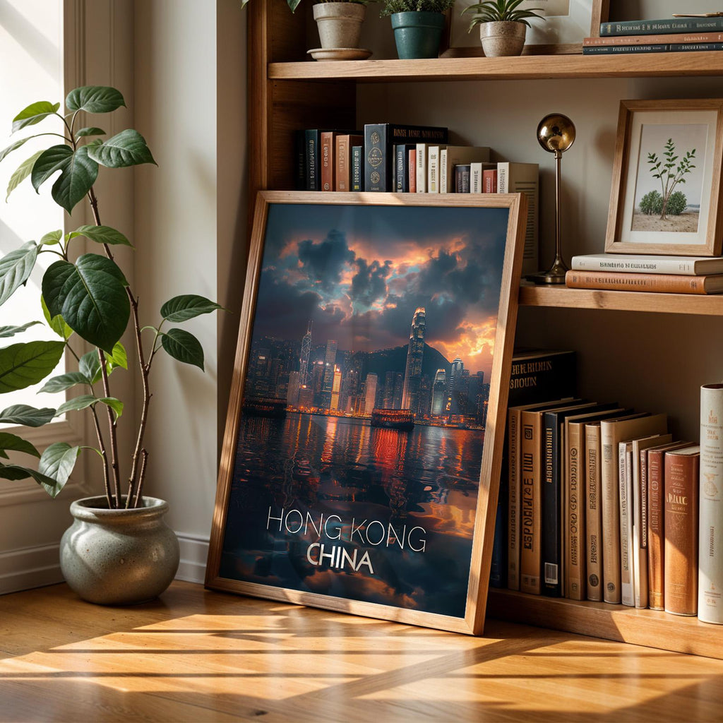 Hong Kong Skyline Print: Vibrant Victoria Harbour Wall Art (Digital Download)